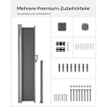 Miniatyrbillede 8 af 9: Rootz Sidefortelt Privacy Screen - Balkonskærm - Terrassevindbeskyttelse - Nem montering - Aluminiumsramme - Polyesterstof - 160cm x 300cm x 200cm