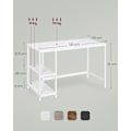 Miniatyrbillede 6 af 6: Rootz Maple White Desk - Skrivebord - Studiebord - Spånplade og stålkonstruktion - Rummelig arbejdsflade - Nem montering - 60cm x 120cm x 76cm