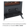 Miniatyrbillede 7 af 11: Rootz elektrisk pejs - sort - metal, glas - 16,34 cm x 11,02 cm x 21,65 cm