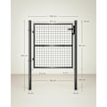 Pikkukuva 6 / 7: Rootz Grey Garden Gate - Sisäänkäynti - Turva-aita - Galvanoitu teräs - Helppo asennus - Säänkestävä - 106cm x 100cm x 150cm