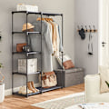 Miniatyrbillede 3 af 8: Rootz Åbent garderobeskab - Skabsorganisering - Tøjstativ - Ikke-vævet stof - 43cm x 112cm x 165cm - Sort - Metalrør - Plastforbindelser