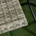 Miniatyrbillede 4 af 6: Rod 3 stk. Havesiddegruppe - 2 klapstole - 1 klapbord - Rattanlook - Metalstel - Lysegrå - 60L x 60W x 72H cm