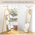 Miniatyrbild 7 av 10: Rootz spegel i full längd - Stående spegel - Rostsäker metallram - Elegant oval form - Klar reflektion - 40 cm x 41 cm x 159 cm