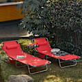 Miniatyrbillede 4 af 10: Rootz Justerbar Strandseng - Haveseng - Sammenklappelig liggestol - Åndbart stof - Aftagelig pude - Sidelomme - Hurtig fold design - 195 cm x 58 cm x