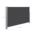 Miniatyrbild 3 av 5: Rootz sidomarkis - Utdragbar sidomarkis - Roll-Up sidomarkiser - Garden Shade Solutions - Privacy Markiser - Vattentäta sidomarkiser - Antracit - 200