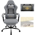 Miniatyrbild 1 av 9: Rootz Massagespelstol - Svankstöd - Mesh som andas - Ergonomisk design - 64cm x 127cm x 54cm