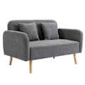 Miniatyrbillede 1 af 7: Rootz Dobbeltsofa - Polstring med hynder - Kompakt design - To-personers - Justerbar højde på fodstøtterne - Fløjlsagtig polyester - Gummitræ - Skum -
