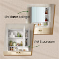 Miniatyrbillede 4 af 5: Rootz badeværelse skab - spejlkabinet - 3 -dørs badeværelse opbevaring - pladsbesparelse - 16,5 cm x 70 cm x 75 cm