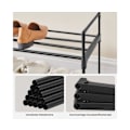 Miniatyrbillede 4 af 7: Rootz 3-lags skostativ - Stabelbar skoholder - Metalskohylde - Sort - 30 cm x 116 cm x 55 cm - Letvægts - Nem montering