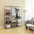 Miniatyrbillede 4 af 7: Rootz Grey Fleece Stof Foldeskab - Opbevaringsorganisering - Bærbar garderobe - Stålrørskonstruktion - Letvægts - Nem montering - 150 cm x 175 cm x 45