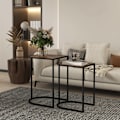 Miniatyrbillede 7 af 10: Rootz 2 -stykke sofabord sæt - sideborde - natkonsoller - metalramme - rumbesparende - 45x38x58 cm & 41x32x52cm
