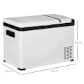 Miniatyrbillede 3 af 6: Rootz bilkøleboks - 30L med LCD-skærm - Kompressor - Bilkøleskab - El-bådcamper - Rejser - 12/24V DC og 110-240V AC - Hvid - 61L x 32W x 40H cm