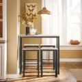 Miniatyrbillede 4 af 9: Rootz 5-delt barbordssæt - Barstole - Spisestuesæt - MDF-top med PVC, metalstel - Alsidig, holdbar, nem vedligeholdelse - Bord: 100cm x 96cm x 60cm, S