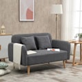 Miniatyrbillede 7 af 7: Rootz Dobbeltsofa - Polstring med hynder - Kompakt design - To-personers - Justerbar højde på fodstøtterne - Fløjlsagtig polyester - Gummitræ - Skum -