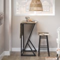 Miniatyrbillede 5 af 9: Rootz 5-delt spisebordssæt - Foldebord med 4 stole - Kompakt spisebordssæt - Justerbar bordstørrelse - Pladsbesparende design - MDF finerplade - Metal