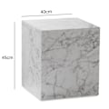 Miniatyrbillede 4 af 7: Rootz Elegant Sofabord - Sidebord - Marmorlook - Hvid - Opbevaringsområde - Sidebord - 40cm x 40cm x 45cm