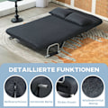Miniatyrbillede 6 af 11: ROOTZ 2 -SEATER SOFA BED - KONVERTIBELSE SOCIE - SLEEPER SOFA - 5 -vejs justerbar komfort - 111x80x78 cm - sort efterligning, stålramme, puder inklude