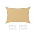 Miniatyrbillede 1 af 8: Rootz Sandy Yellow Shade Sail - Solskærm - UV-beskyttelse - Udendørs baldakin - 160 g/m2 polyesterstof - Rustfri stålring - 2m x 3m - Letvægts 1 kg -