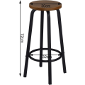 Miniatyrbild 3 av 8: Rootz Modern Bar Pall - Skandinavisk Style Pall - Industrial Design Pall - Robust & hållbar - Ergonomisk komfort - Enkel montering - 30cm x 72cm