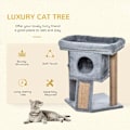 Pikkukuva 5 / 11: Rootz Cat Tree - Kissapuu juutilla raaputusmatolla - Riippuva pallo - Raaputustaulu - Kissakalusteet ovireiällä - Lemmikkien kalusteet - Vaaleanharmaa