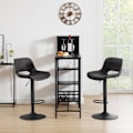Miniatyrbillede 7 af 9: Rootz Barstol i imiteret læder - Vintage barstol - Vandtæt og ergonomisk - Justerbar højde - 48 cm x (85-105,5 cm) x 49 cm