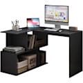 Miniatyrbillede 1 af 8: Rootz L-formet 2-i-1 skrivebordshylde - Computerbord - Gaming Station - E1 træmateriale - 100 cm x 77 cm x 120 cm