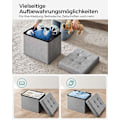 Miniatyrbillede 3 af 7: Rootz-sædebrystopbevaring Ottoman - Fodstøtte - Opbevaringsbænk - Holdbar imiteret linned - 31 cm x 41 cm x 31 cm