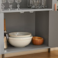 Miniatyrbillede 7 af 8: Rootz Moderne køkkenskab - Skænk - Entreskab - Kommode - MDF og metalkonstruktion - Justerbare hylder - Anti-Tip Design - 80cm x 75cm x 35cm