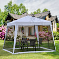 Miniatyrbild 8 av 8: Rootz Gazebo - Trädgårdspaviljong - Marquee Partytält - Tält med myggnät - Väderbeständig - Metall + Polyester - Grå - 3 x 3 m