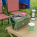 Miniatyrbillede 2 af 8: Rootz Kulgrill - Grillstativ - Kulbakke - Askebakke - Metalhus - Metal - Rustfrit stål - Grøn - 47L x 30W x 28H cm