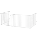 Pikkukuva 1 / 5: Rootz 2-in-1 Puppy Run Barrier - 8 paneeli - Lukitusovi - Ulkokotelo - Teräs - Valkoinen - 154 cm x 154 cm x 90 cm