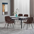 Miniatyrbild 2 av 5: Rootz Set med 4 matstolar - Stoppade accentstolar - Stolar i konstläder - Ergonomisk design - Robust och hållbar - Golvskydd - 38cm x 43cm x 81,5cm