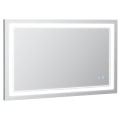 Miniatyrbillede 1 af 4: Rootz Badeværelsesspejl med Led-belysning - Hukommelsesfunktion - Touch Switch - Sprøjtsikker - Aluminiumslegering - Sølv - 100L x 60W x 3,2H cm