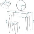 Miniatyrbillede 3 af 9: Rootz Elegant sminkebordssæt - Sminkebord - Makeup skrivebord - Stabilt og holdbart - Effektiv opbevaring - Luksuriøs komfort - 100 cm x 79 cm x 40 cm