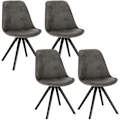 Miniatyrbild 1 av 9: Rootz matstol med ben i massivt trä - Klädd stol - Bekväm sits - Ergonomiskt ryggstöd - Golvskydd - 39D x 43W x 83H cm