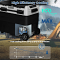 Pikkukuva 5 / 8: Rootz 2 Zone Compressor Cool Box - Sähköautojääkaappi - Kannettava Camping Pakastin - Akun suojaus - 30L/40L/50L - 12V/24V - APP-ohjattu - 20°C Jäähdy