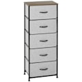 Miniatyrbillede 6 af 6: ROOTZ 5 Skuffe Bryst - Opbevaringsskab - Foldbar stofskuffe - Optimal stabilitet - 45 x 30 x 116 cm - Grå