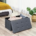 Miniatyrbillede 2 af 7: Rootz bænk - Opbevaringsplads - Imiteret linned - Utrolig kapacitet - Ekstra stabil - Praktisk skobænk - Sengekiste - Stue - Medium Density Fiberplade