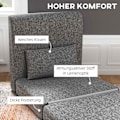Pikkukuva 5 / 11: Rootzin vuodesohva - Vieraspatja - Tri -Fold -tuoli - kompakti ja monipuolinen - metallikehys - 80x75x74 cm - harmaa