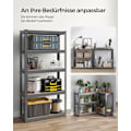 Miniatyrbillede 5 af 7: Rootz Grey Opbevaringsstativ - Reol - Metalstativ - Galvaniseret stål - MDF - Heavy Duty - 30 cm x 75 cm x 150 cm - 9,3 kg - 130 kg Hyldekapacitet - 6