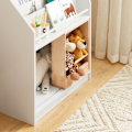 Miniatyrbillede 8 af 8: Rootz børneopbevaringshylde med skydedør - Bogreol - Legetøjsarrangør - MDF og bambus - Sikker og stabil med vippebeskyttelse - Nem montering - 63 cm