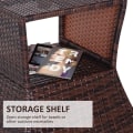 Miniatyrbillede 5 af 7: Rootz Garden Side Table - Rattan Tea Table - Coffee Table - Tea Table - Bistro Side Table - Umbrella Hole And Storage Space - Brown - 54 x 54 x 55 cm