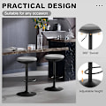 Miniatyrbild 8 av 9: Rootz Swivel Bar Pall - Bänkpall - Höjdjusterbar stol - Elastiskt tyg - Metallram - Andas - 41cm x (64-85) x 41cm
