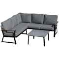 Miniatyrbild 1 av 5: Rootz 3-delat möbelset - Trädgårdsmöbler - 3-sits soffa - 2-sits soffa - 1 sidobord - Grå - Aluminium - Polyester - Skum