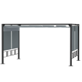 Pikkukuva 1 / 7: Rootz Gazebo - Pergola Gazebo - Aurinkokatos ja 4 automaattista rullakaihtimia - Vedenpitävä puutarhan peittämiseen - Puutarhakalusteet - Alumiini - P