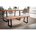 Miniatyrbillede 2 af 6: Rootz moderne design spisestuebænk - træbænk - trækantsæde - udtryk for trækorn - trapezformede metalben - 180 cm x 40 cm x 45,5 cm