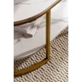 Miniatyrbild 6 av 7: Rootz Modern Design rektangulärt soffbord - Soffbord - Marmorlook - Vit & Guld - Förvaringsområde - Elegant stil - Robust metallram - 100cm x 60cm x 4