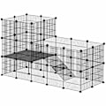 Miniatyrbillede 1 af 7: Rootz Dwarf Rabbit -kabinet - Lille kæledyr Hutch - Animal Habitat - Sikker og rummelig - 140 x 70 x 105 cm