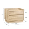 Pikkukuva 4 / 7: Rootzin sängyn pöytä - Yöpöytä - Päätytaulu - Järjestäytyy 2 laatikkoa - naarmuuntuneita MDF - 50x40x40cm