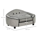 Pikkukuva 3 / 10: Rootz Dog Sofa - Dog Bed - Dog Mat - Pet Sofa - Natural Wood+Plush - Grey - 66.5 x 45 x 35.5 cm